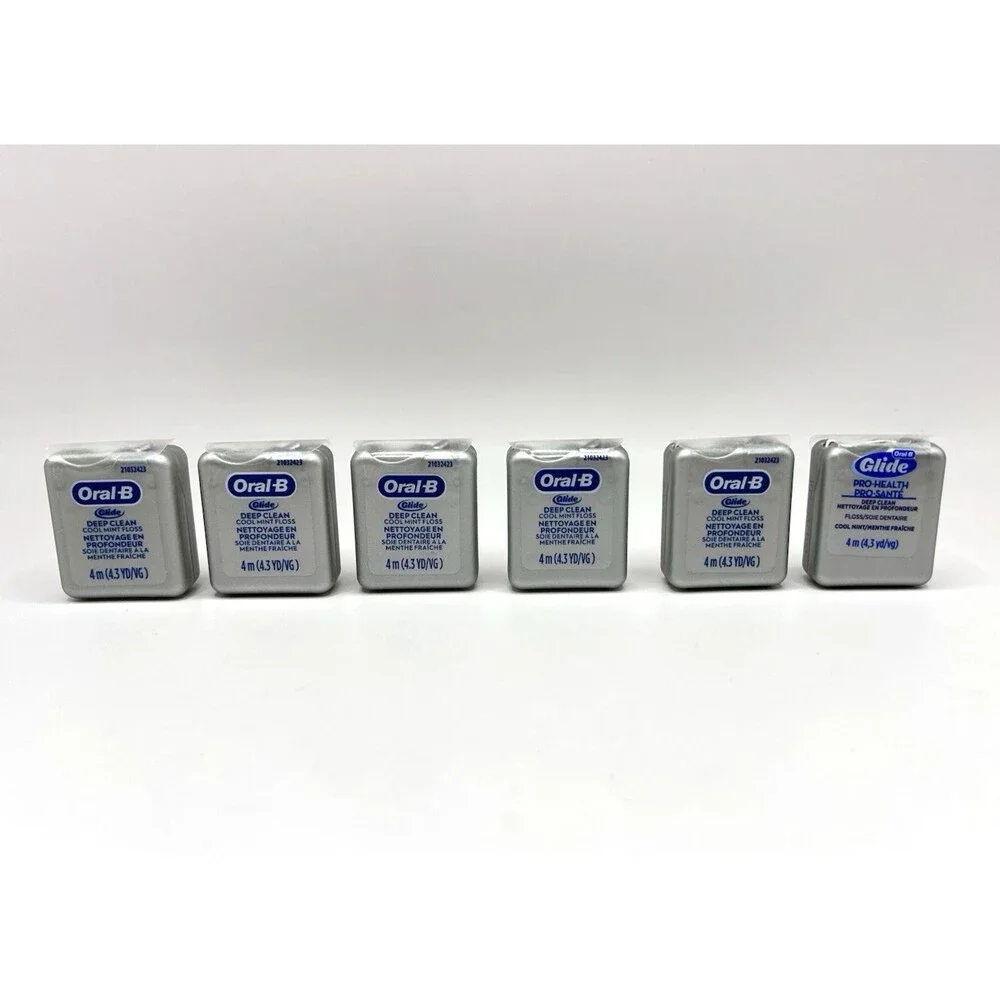 Oral-B Glide Pro-Health Deep Clean Floss Cool Mint 4m 4.3 yd ORIGINAL - Lot of 6